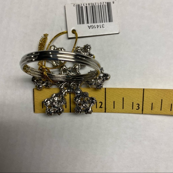 Snowflake rhinestone gem napkin ring MURVAL Field Museum gift shop NEW with tag - Picture 6 of 10